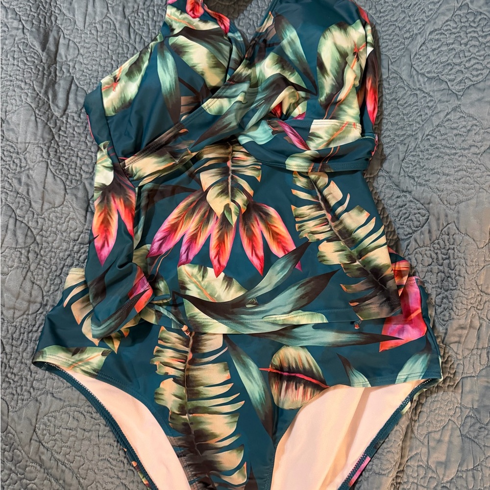 Tropical Print tankini Swimsuit